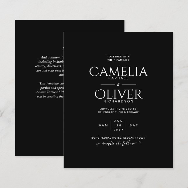 Casamento preto branco-preto-branco-orçamento (Frente/Verso)