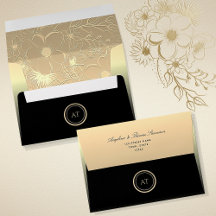 Casamento Preto Dourado Monograma Luxo