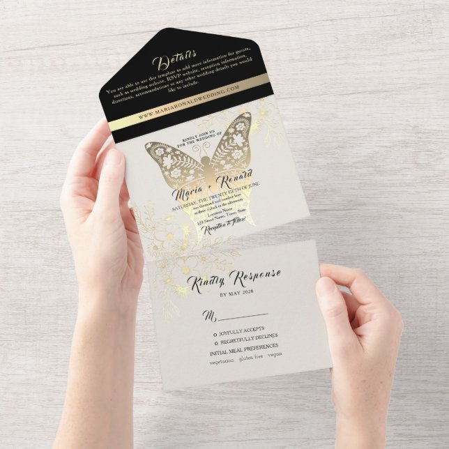 Casamento Preto e Branco Chic Único (Tearaway)