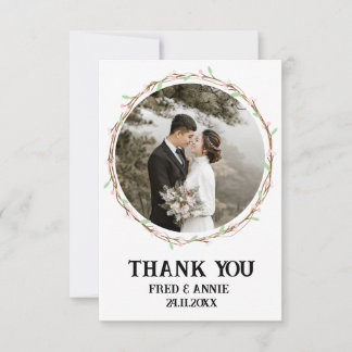 Casamento Preto e Branco Obrigado Cartões