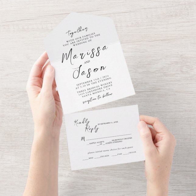 Casamento preto e branco simples e elegante (Aba destacável)