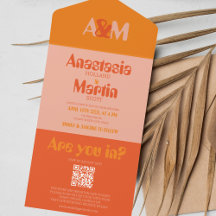 Casamento QR Laranja Laranja Laranja Laranja de 70