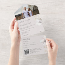 Casamento QRCode com Foto em Aquarela de Flores Se