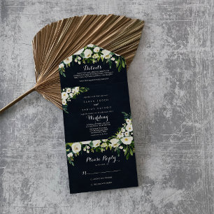 Casamento Real Azul Verde Floral Branco