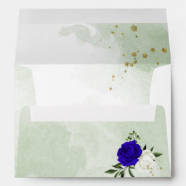 casamento real de flores azuis e brancas verdes