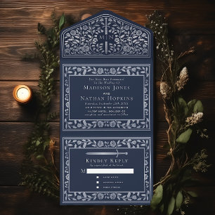 Casamento Real Medieval Real de Silver Azul