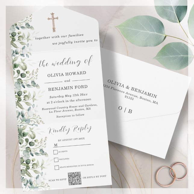 Casamento religioso | Código QR Eucalyptus (Criador carregado)