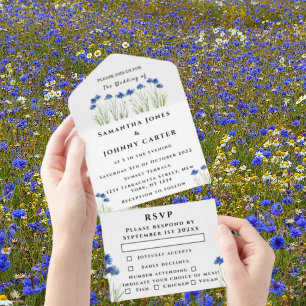 Casamento respiratório Rustic Floral Cornflower Ba