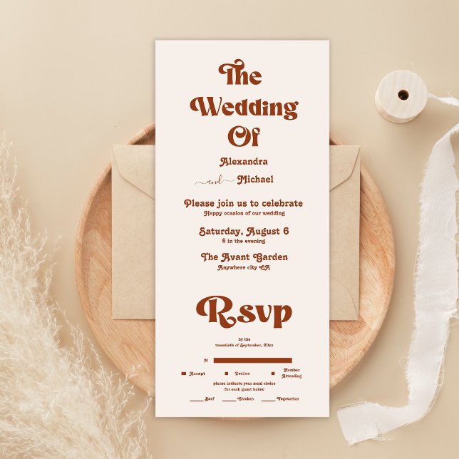 Casamento Retro Boho Terracota Laranja Queimada Tu (Criador carregado)