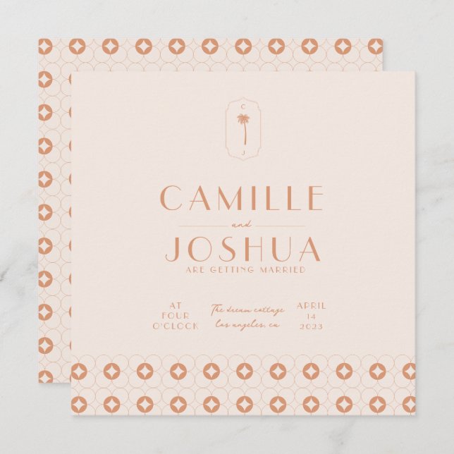 Casamento retrô de Palm spring (Frente/Verso)