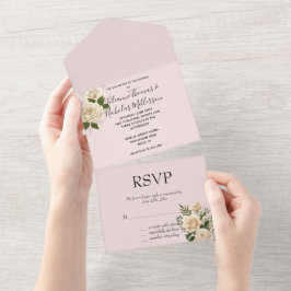 Casamento Romântico Blush Pink Ivory Floral
