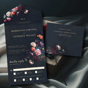 Casamento Romântico de Fairytale Floral Negro Escu