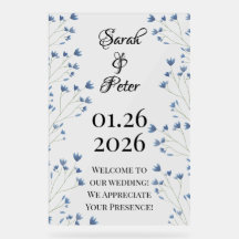 Casamento Romântico de Flores Selvagens Azuis