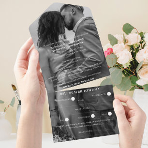 Casamento Romântico de Monograma de Foto Branca e