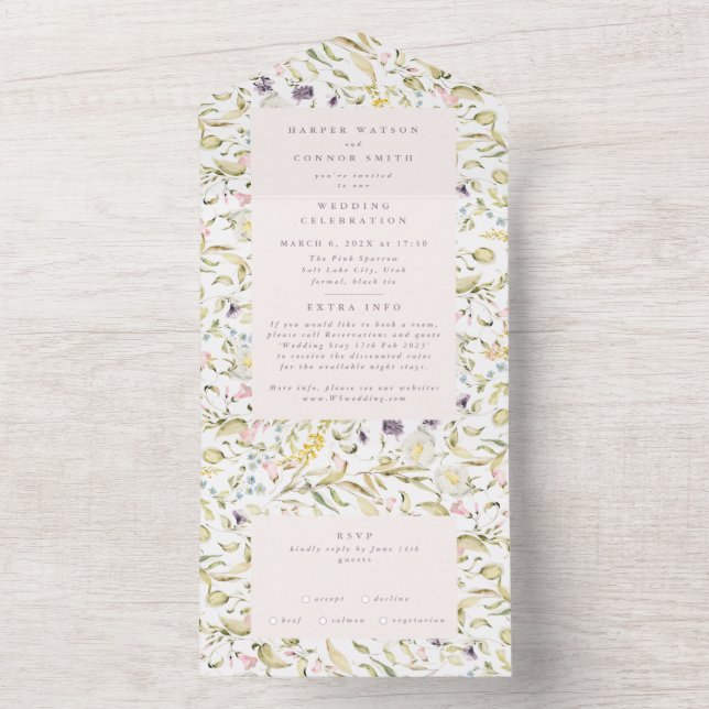 Casamento Romântico de Pampas de Primavera Wildflo (Interno)