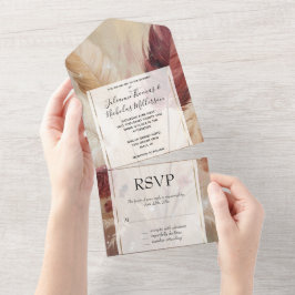 Casamento Romântico de Penas Bonito de Creme Verme