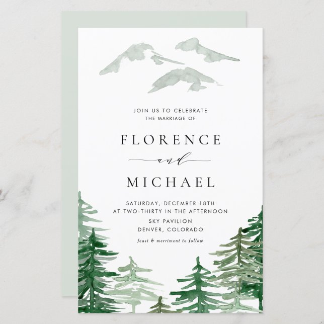 Casamento Romântico de Woodcolor Woodland (Frente/Verso)