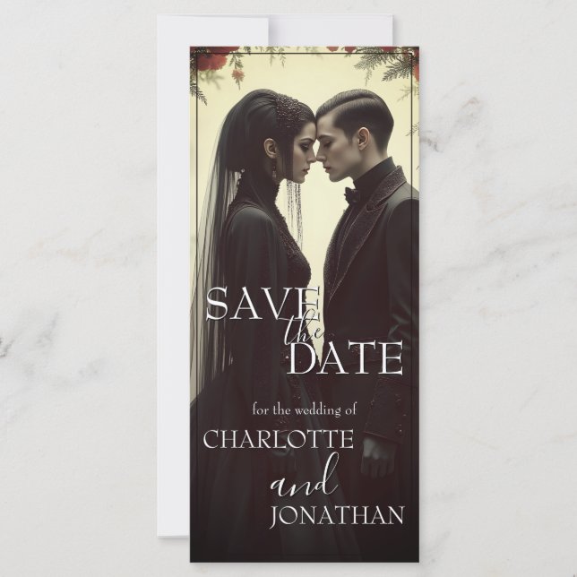 Casamento romântico em Elegância Negra (Frente)