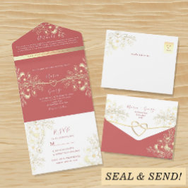 Casamento Romântico Floral Coral