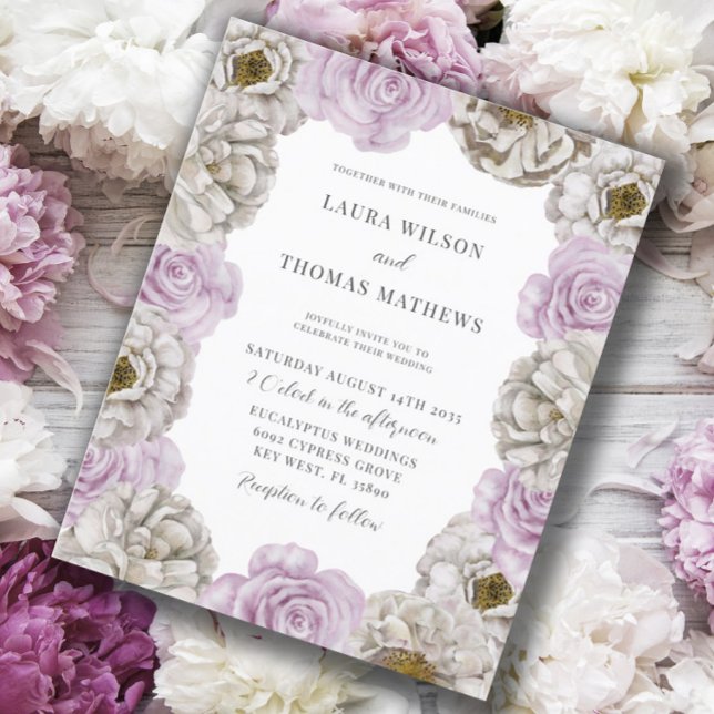 Casamento Rosa & Branco com Florais Boho Aquarela (Criador carregado)