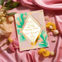 Casamento Rosa e Azul do Pastel Elegante Moderno