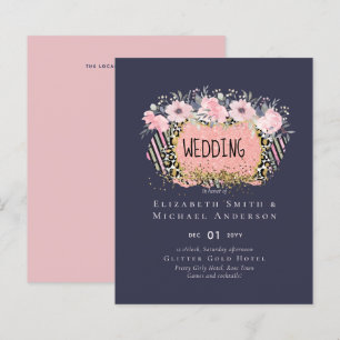 Casamento Rosegold Cor-de-rosa Menina Floral Brilh