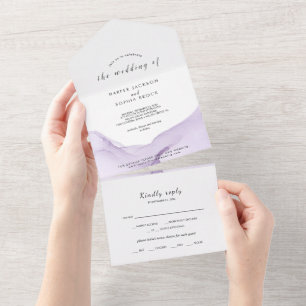 Casamento Roxo Aquarela Moderna