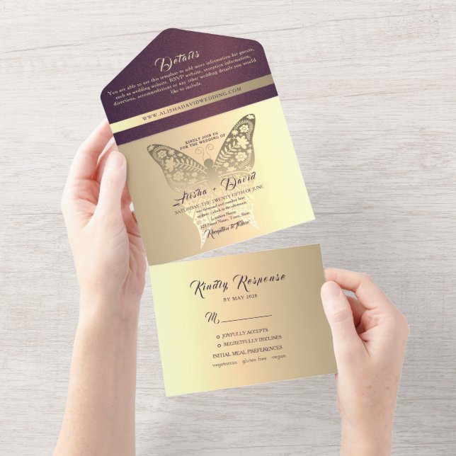 Casamento Roxo Chic Luxo (Aba destacável)