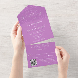 Casamento Roxo De Ramificação Mínimo Tudo Em Um Co
