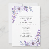 Casamento roxo. Flores lilás. Convite floral