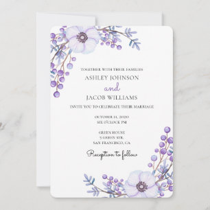 Casamento roxo. Flores lilás. Convite oral