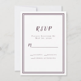 Casamento Roxo Moderno RSVP Casamento Minimalista