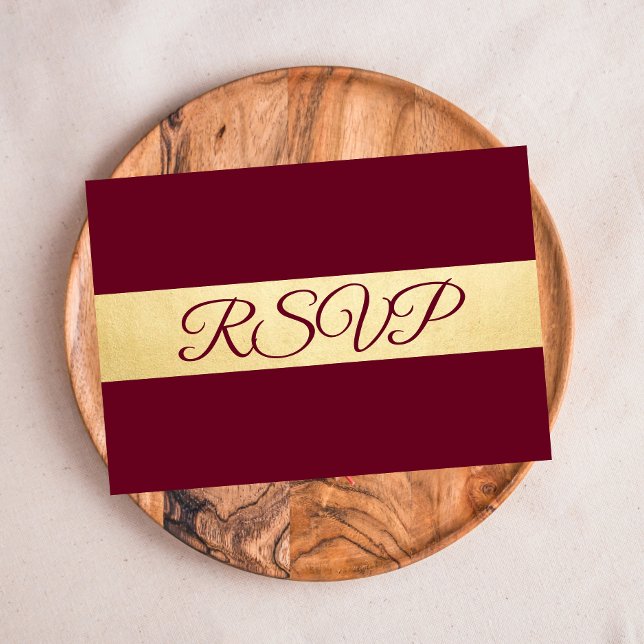 Casamento RSVP Burgundy Outono Elegante Personaliz (Criador carregado)