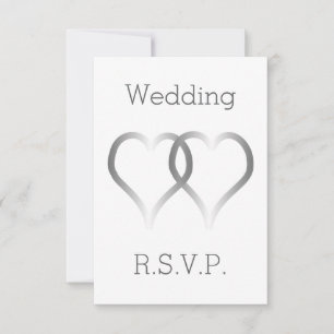 Casamento RSVP Card Silver Hearts