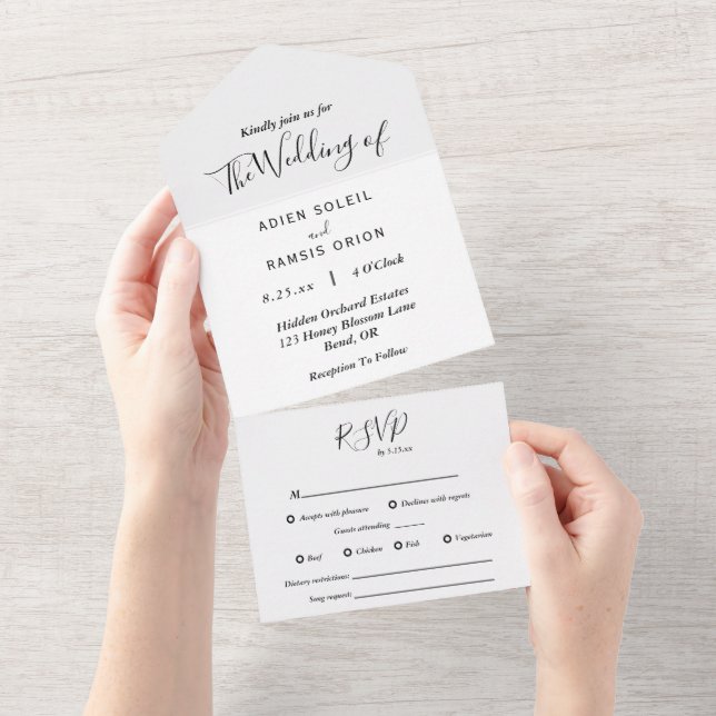 Casamento RSVP Completo Elegante Moderno (Tearaway)