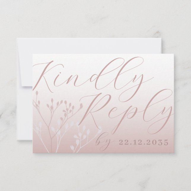 Casamento RSVP de Caligrafia Dourada Elegante (Frente)
