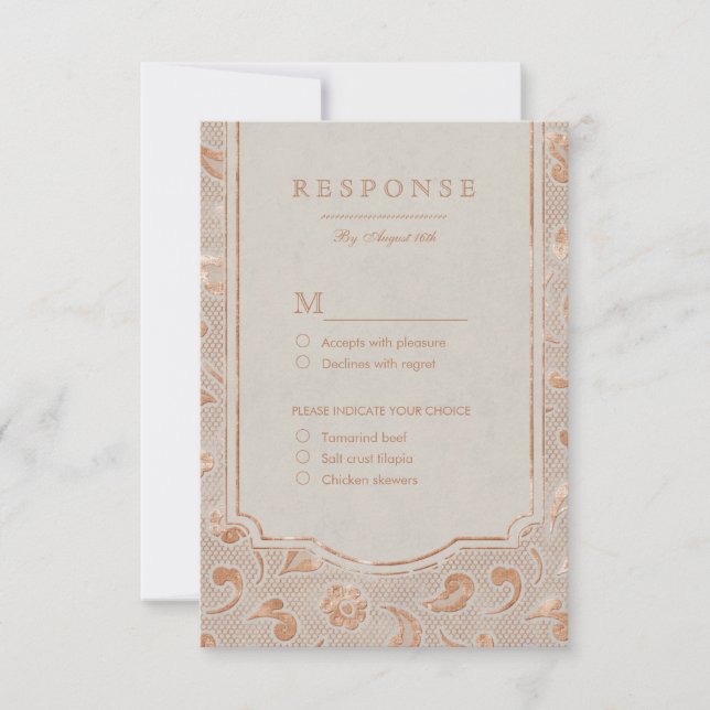 Casamento RSVP de Casamento Russo de Luar de Ouro  (Frente)