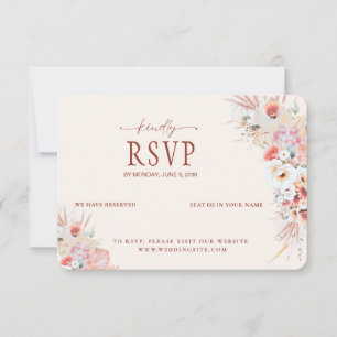Casamento RSVP de Código de QR Floral de Pêssego