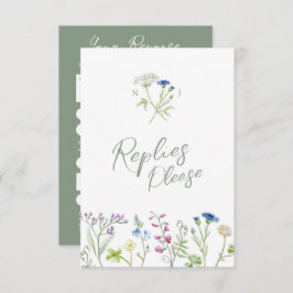 Casamento RSVP de Cores d'água de flor silvestre v