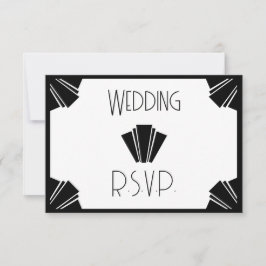 Casamento RSVP de Deco de Arte Negra e Branca