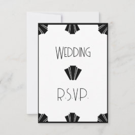 Casamento RSVP de Deco de Arte Negra e Branca