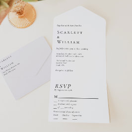 Casamento RSVP de Escolha Mínima de Menu Simples M