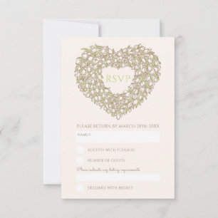 Casamento RSVP de flor de tulipa de creme monogram