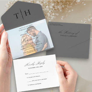 Casamento RSVP de Fotografias de Caligrafia Simple