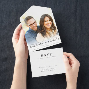 Casamento RSVP de Gradiente Elegante de Foto Român