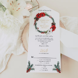 Casamento RSVP de Menu Formal de Natal Simples