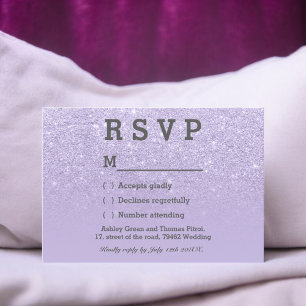 Casamento RSVP de ombre com falso lavanda roxo