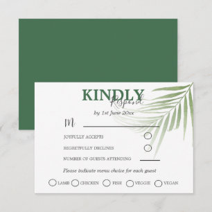 Casamento RSVP de Palma de Aquarela Tropical