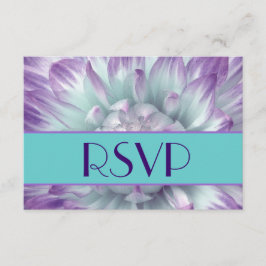 Casamento RSVP de Pétalas de Dália Roxa e Azul