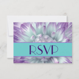 Casamento RSVP de Pétalas de Dália Roxa e Azul